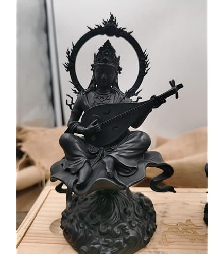 KUMA様 宇賀弁財天 弁財天 木彫 仏像 木彫り仏像 小仏-【宇賀八臂弁財天（弁才天）】柘植 極彩色 : 海宇工芸